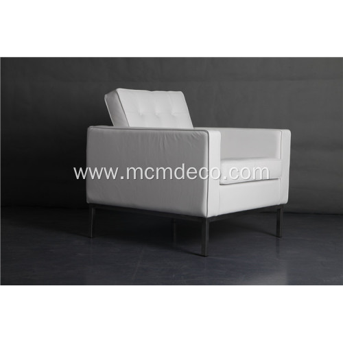 white leather knoll sofa one seat
